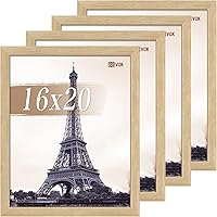 Vista 14 de VCK Paquete de 4 marcos para póster de 16 x 20 pulgadas, de madera maciza negra con veta de madera exclusiva, marco de galería de pared