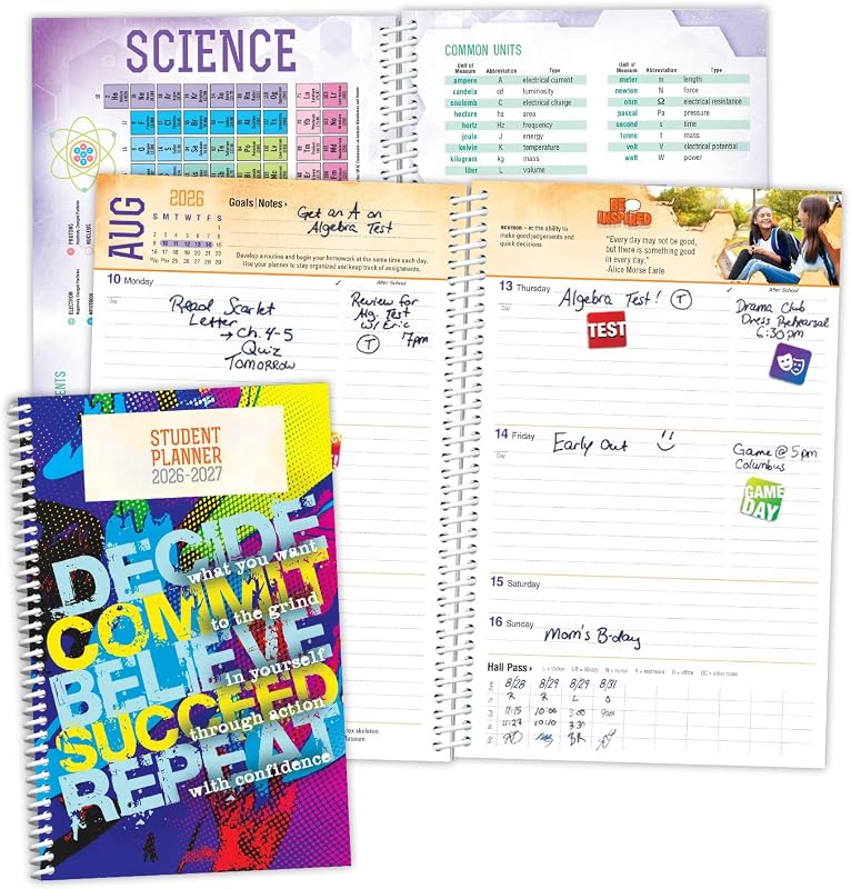 High School Student Planner 2026-27 | Dated Daily Academic Planner for 9th-12th Grade | 5.5" x 8.5"