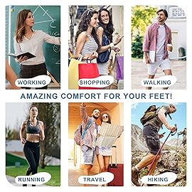 3 Pair -Shoe Inserts for Womens Memory Foam Insoles,Replacement Insoles for Work Boots Running Shoes, Cushion Shock Absorbing for Foot Pain Relief, Comfort Breathable Inner Soles Black 39EU,US8