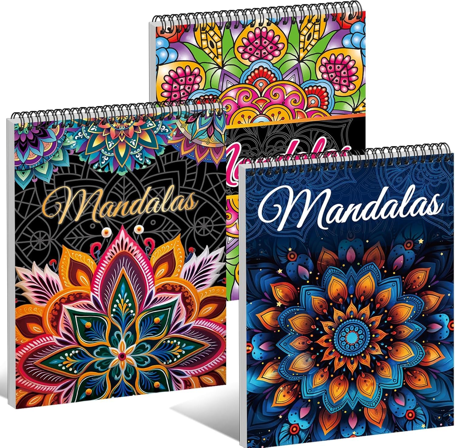 Kalysky 3 Pack Mandala Colouring Books for Adults, Adult Colouring Books for Women with 60 Patterns, A4 Mindfulness Colouring Books for Adults, Stress Relief Gift for Women Men — image 1