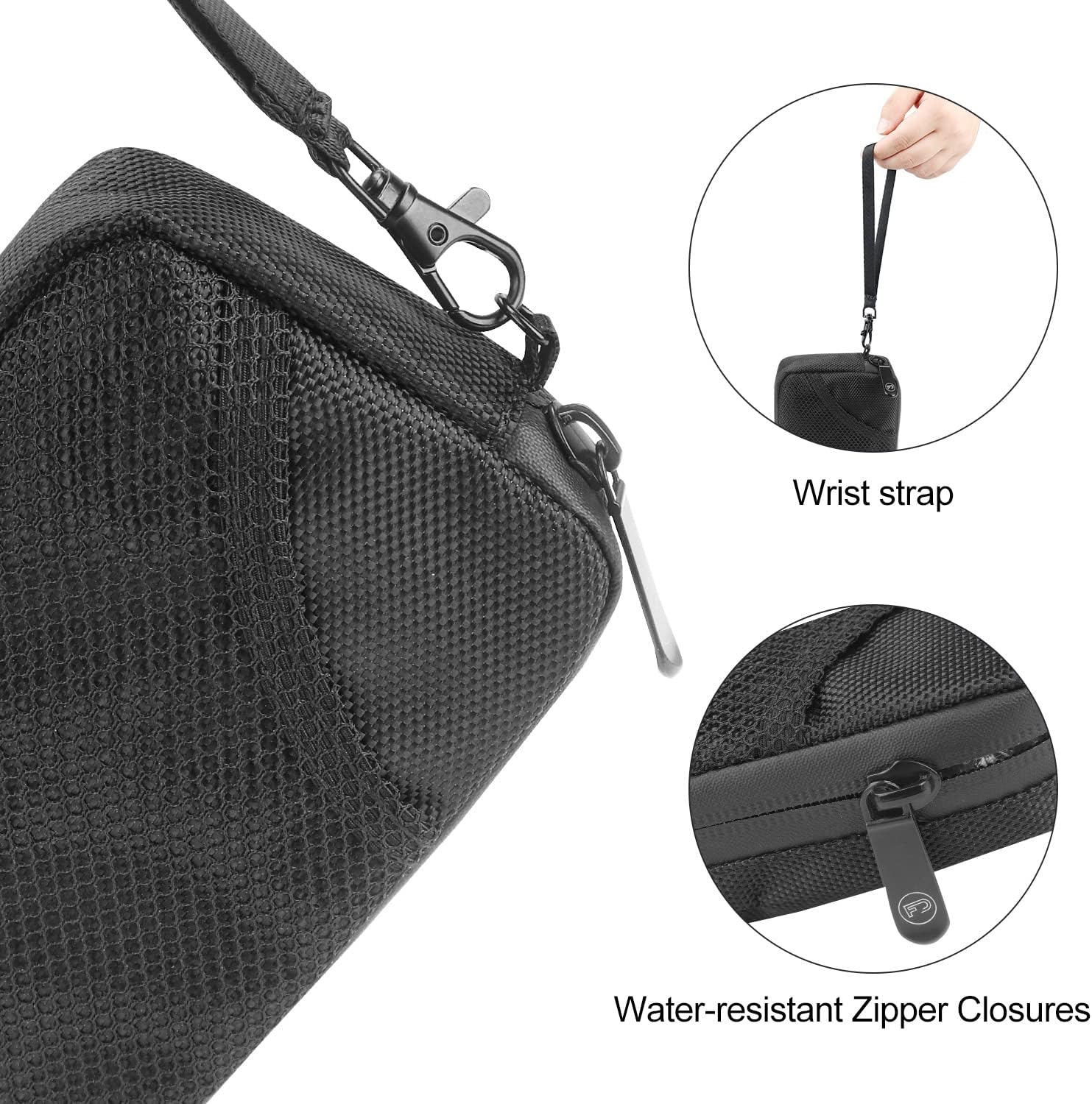 FIREDOG Odor Proof Bags, Smell Proof Pouch Carbon Lined Travel Stash Storage Smellproof Bags (Black, 6.5"x4")