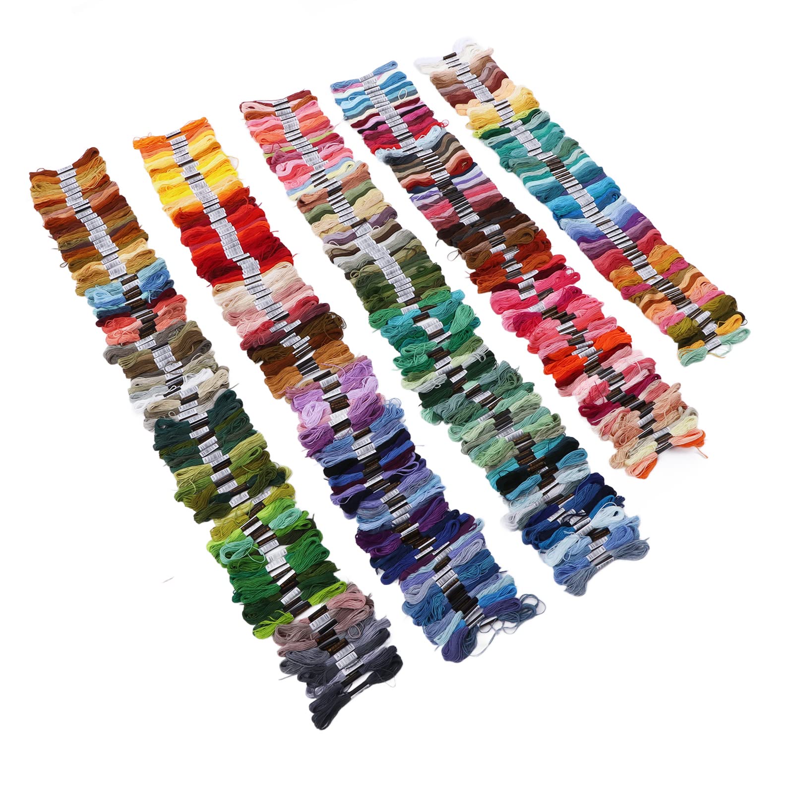 Hilo de bordado multicolor, suministros de costura de poliéster sin decoloración, 447 tonos vibrantes para pulseras, muñecas, guantes, bufandas y manualidades de punto de cruz