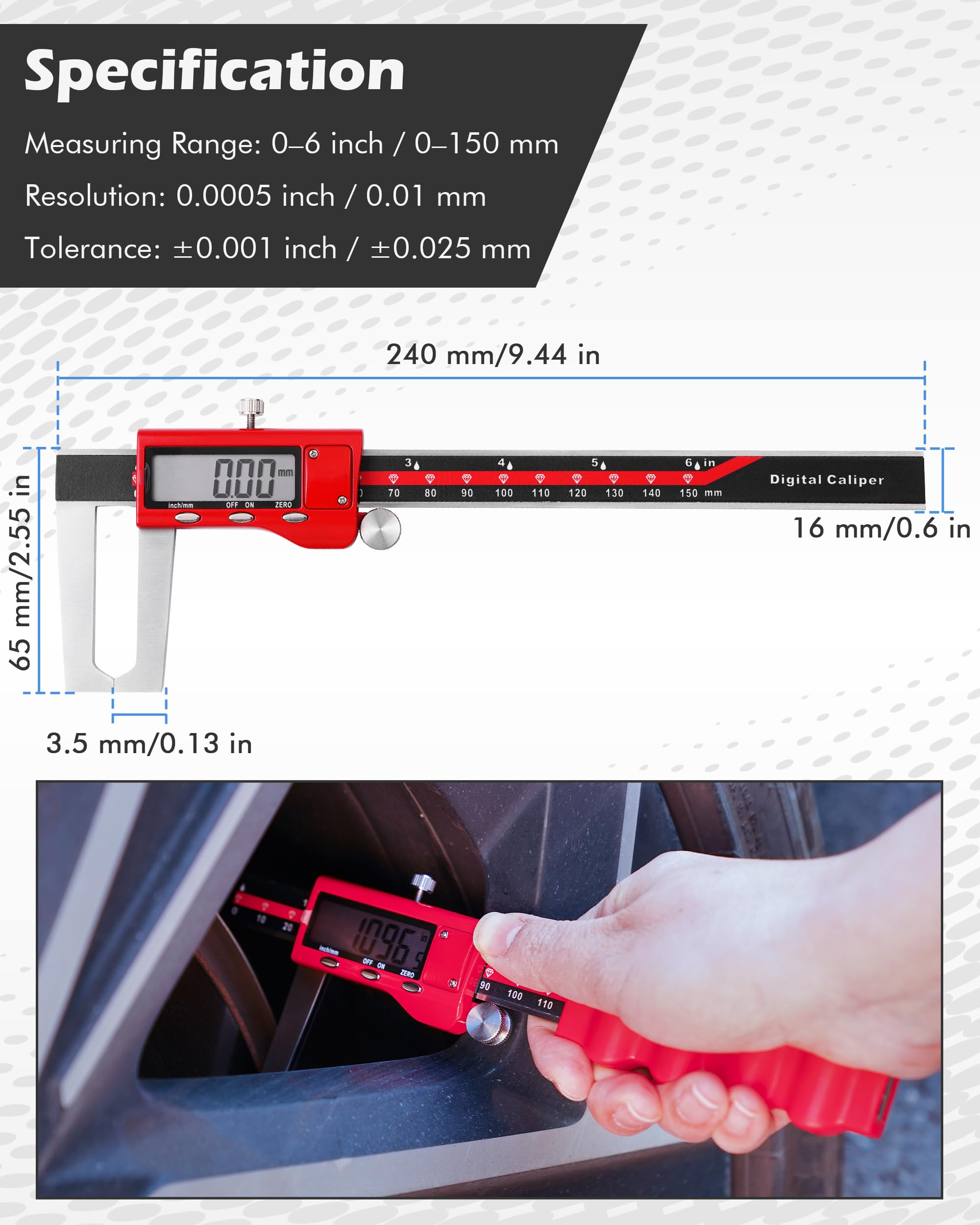Digital Brake Rotor Caliper - Measure Rotors Accurately -5