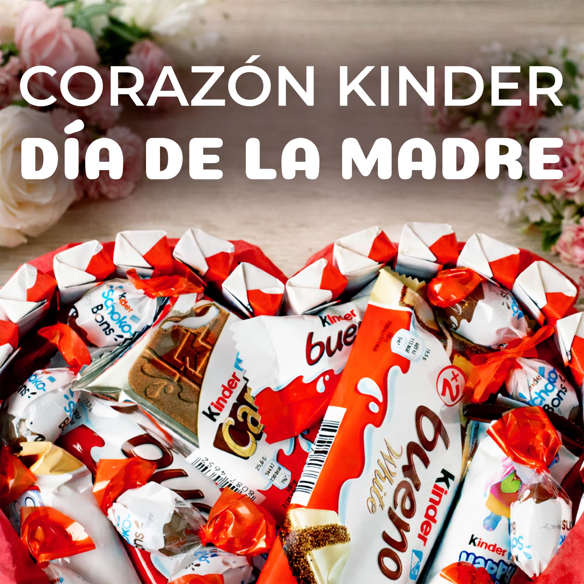 Onza Regalo Cesta día de la madre Chocolates Kinder Bueno pack Bombones Chocobons Happy Hippo Cards