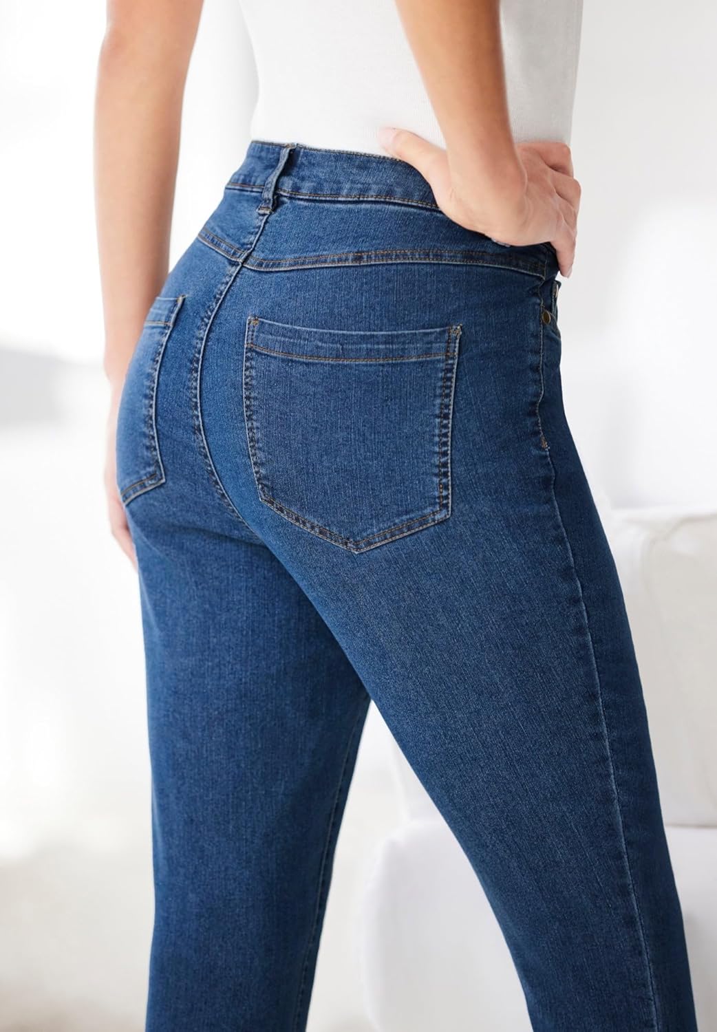 Woman Within Plus Size Stretch-Denim Slim-Leg Five-Pocket Jeans
