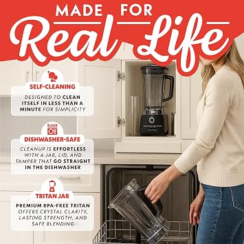 Gourmia Heavy Duty Countertop Blender 2L BPA-Free Pitcher, 1500W High-Speed Motor, 45,000 RPM, 4 Presets, Variable Speed Dial, Built-In Tamper, Dishwasher-Safe Parts, Stainless Steel