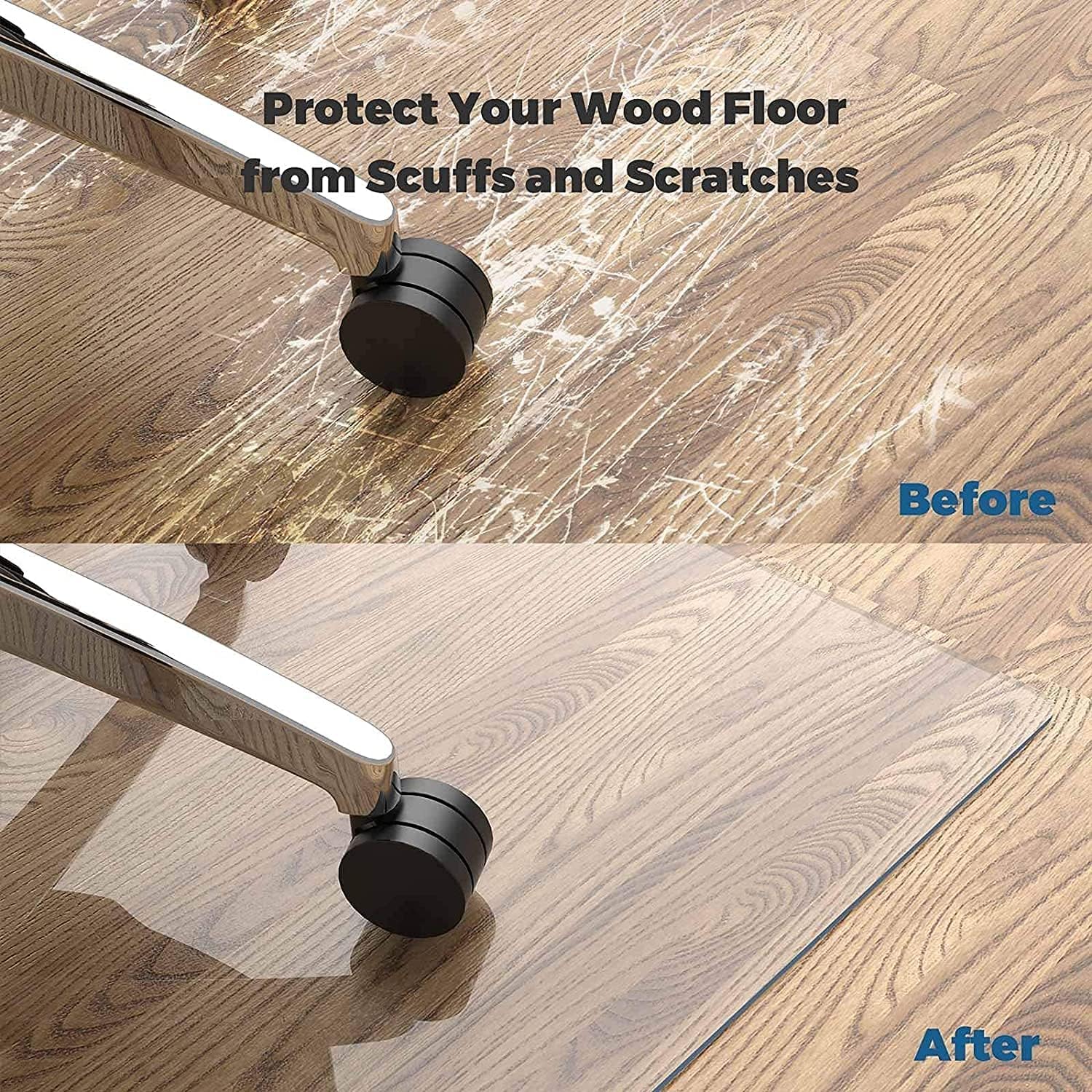 Protector antideslizante de PVC transparente para baldosas de parquet (40 x 40 cm)
