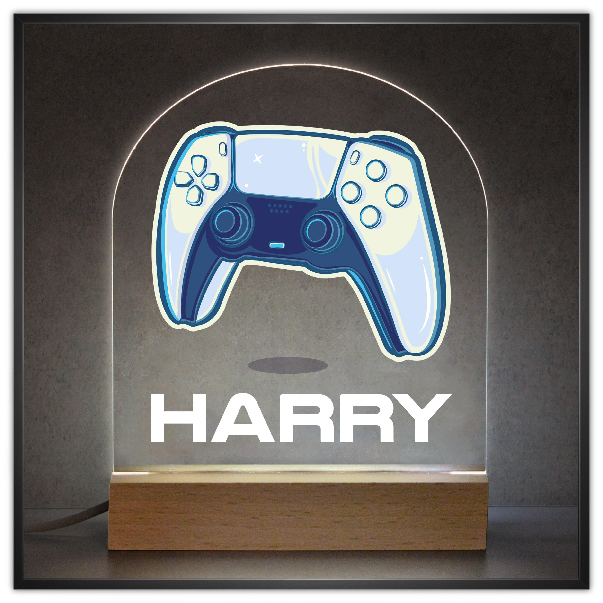 Beecreative Personalised Gaming Night Light For Boys, Men, Dad, Teenager - Gaming Gifts For Boys - Acrylic LED Night Light For Gamer Bedroom Gaming Room