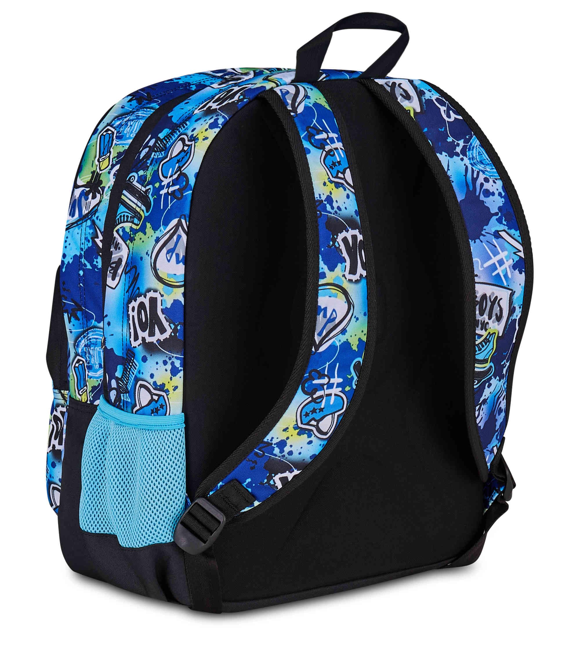 SJ GANG STYLE JAM GANG Zaino Scuola Doppio Scomparto, Sj Ever Cloudy Blue, Azzurro, 31 L, Con Tasca Porta Borraccia e Charm Staccabile, Elementari, Bambino