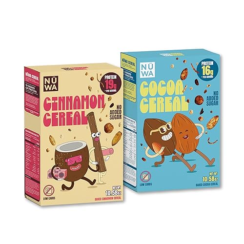 NUWA Cereal nutritivo crujiente, sin azúcar, vegano, en cacao y canela Bliss