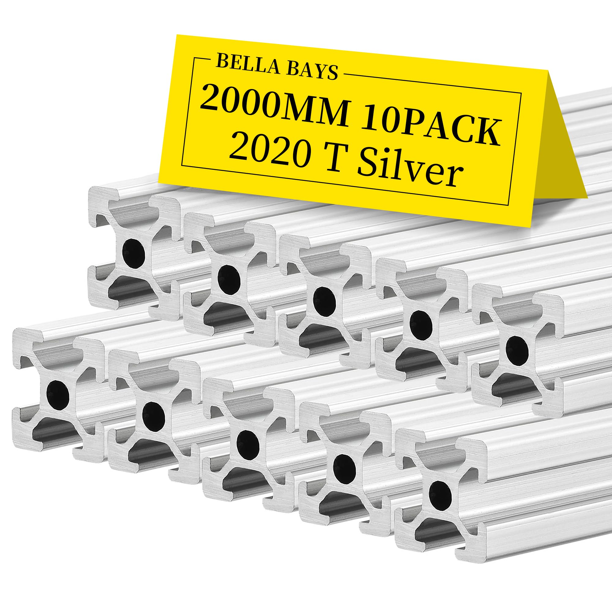 BELLA BAYS 5 Pack 78.74 inch 2000 mm 2040 V Slot Aluminum Extrusion Profile European Standard Anodized Silver Extruded Linear Rail Guide Frame for 3D Printer Laser Engraving Machine CNC Workbench DIY — Amazon image 12