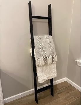 BarnwoodUSA Reclaimed Wood Bookcase Ladder 5 Foot, Black