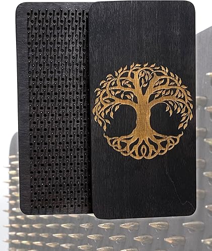 Tabla de yoga de madera para acupresión y meditación con clavos para masaje de tejido profundo, tabla Sadhu para práctica de yoga, masaje de