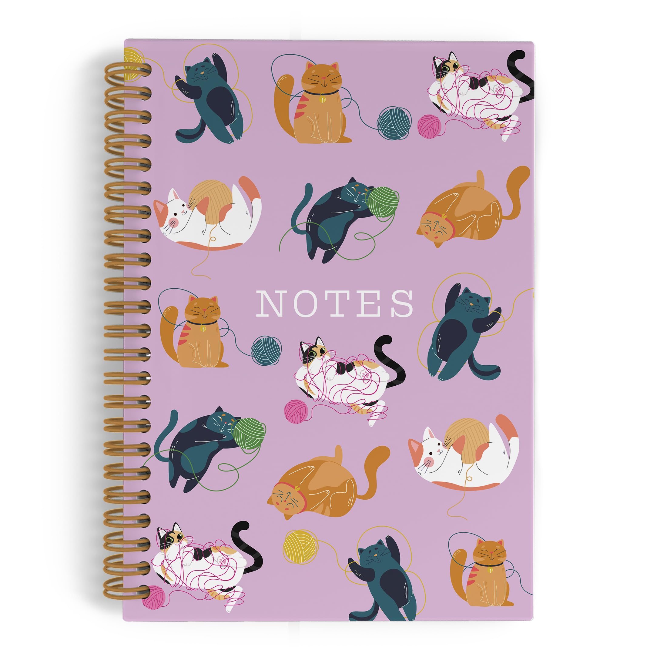 Carnet à spirale chat QLMX 14x21 cm pour école et bureau