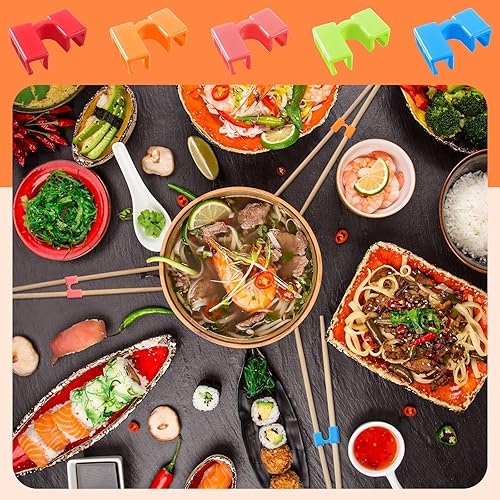 Vista 5 de Patelai 5 pares de palillos reutilizables para practicar palillos chinos para muchas edades, adultos, principiantes, entrenadores o estudiantes