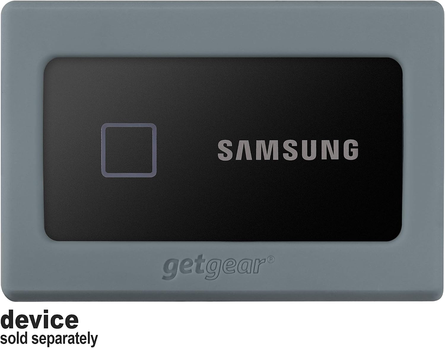 Silicone Bumper for Samsung T7. T7 Touch Portable SSD - 1TB, 2TB, 500GB, USB 3.2, Strong-Shock Absorbing, Slip-Resistant- Black (Gray)