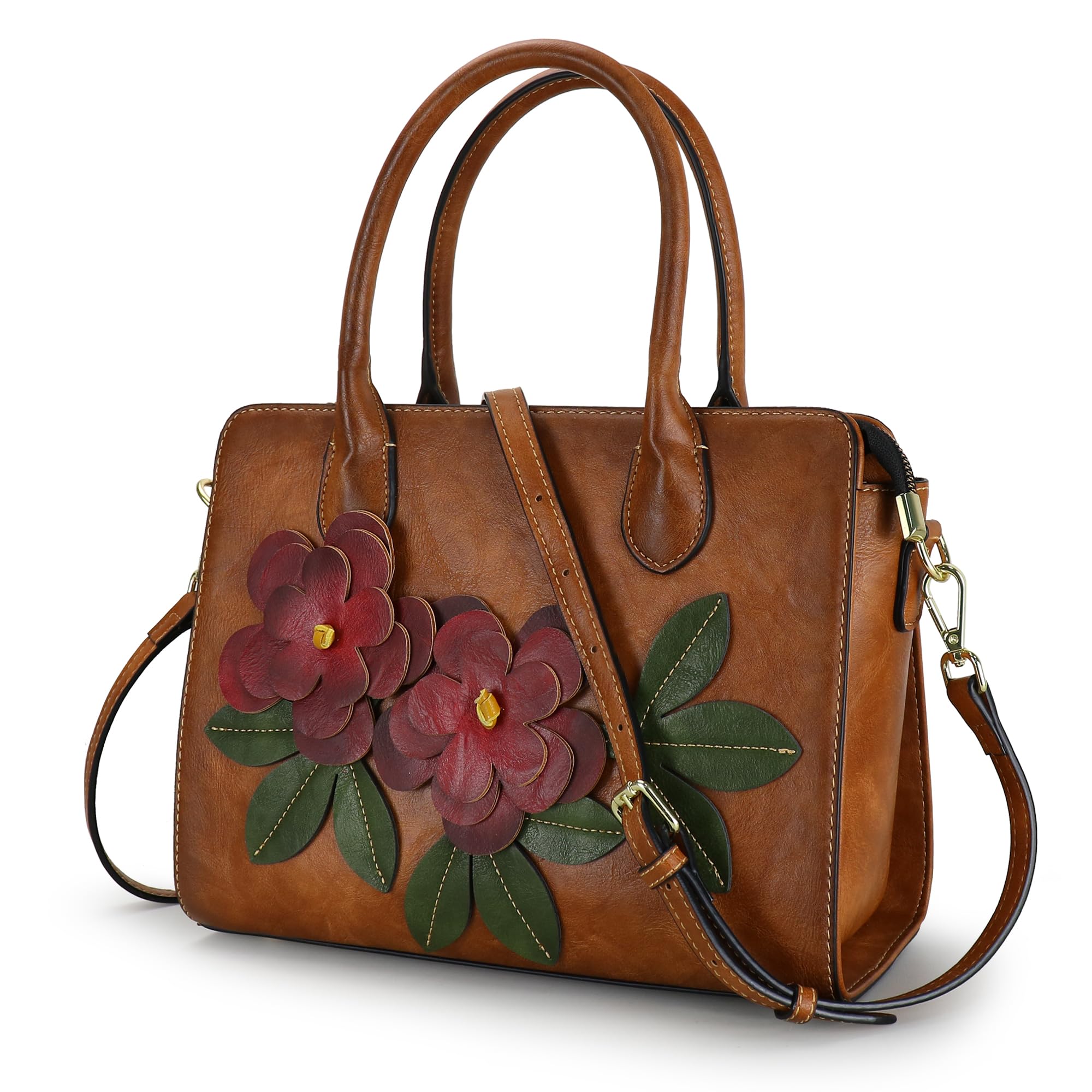 LETEULO Borsa a mano da donna, borsa a tracolla rimovibile, in pelle, impermeabile, per shopper viaggi, borsa da lavoro, marrone