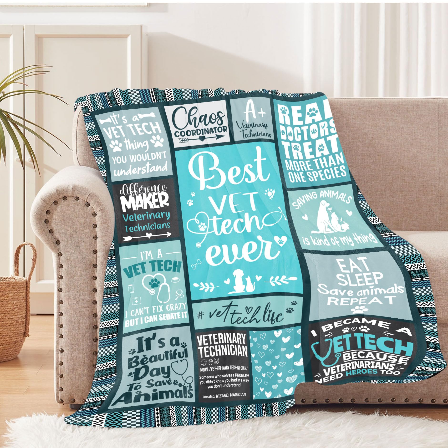 Absacie Vet Tech Gifts, Veterinary Blankets 60"X 50", Vet