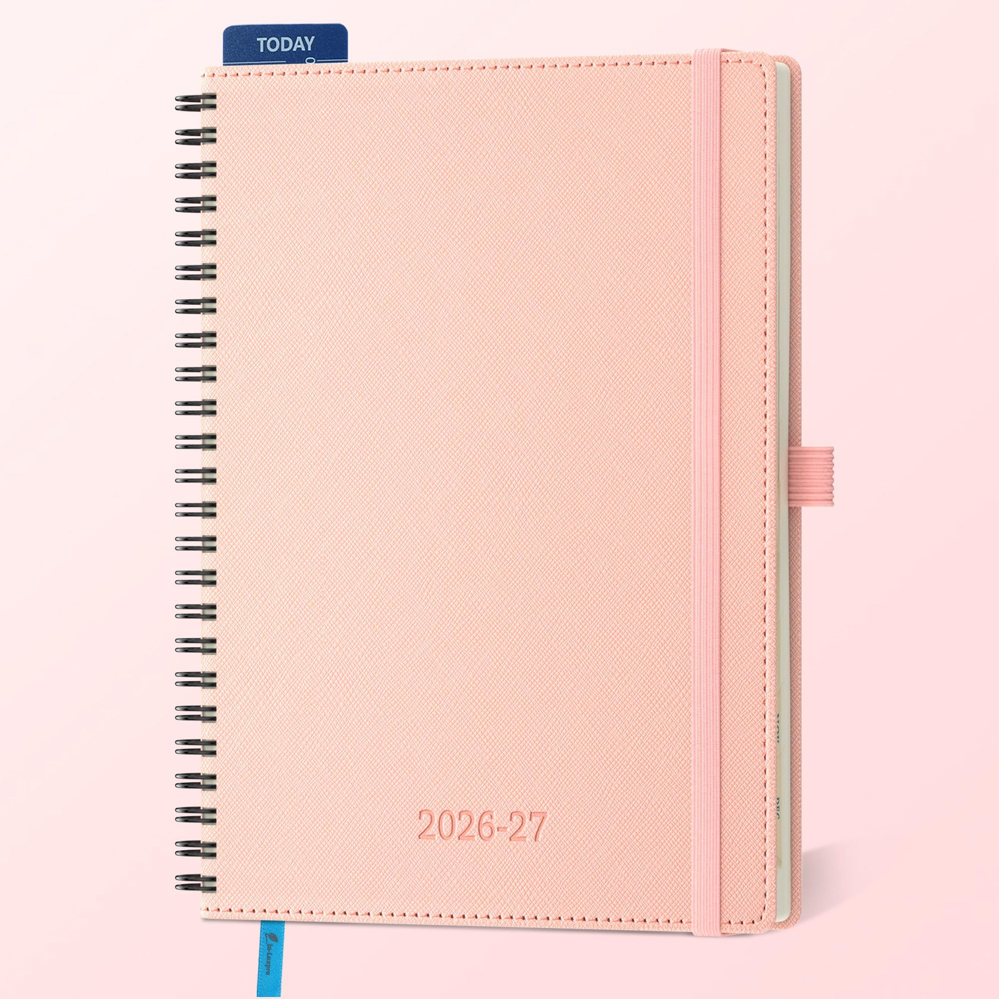 IN-LUXPRO Academic Diary 2026-2027: A5 Week to View (21.9x16.2 cm) 18 Months(Jul'26 - Dec'27) Spiral Weekly & Monthly Planner with Month Tabs & Inner Pocket, Expenses/Note Pages, PU Leather Pink