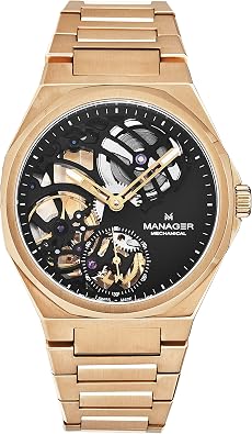 Revue Thommen Manager Mens Revolution Black Dial Stainless Steel Bracelet Hand Winding Watch MAN-RM-09-RM