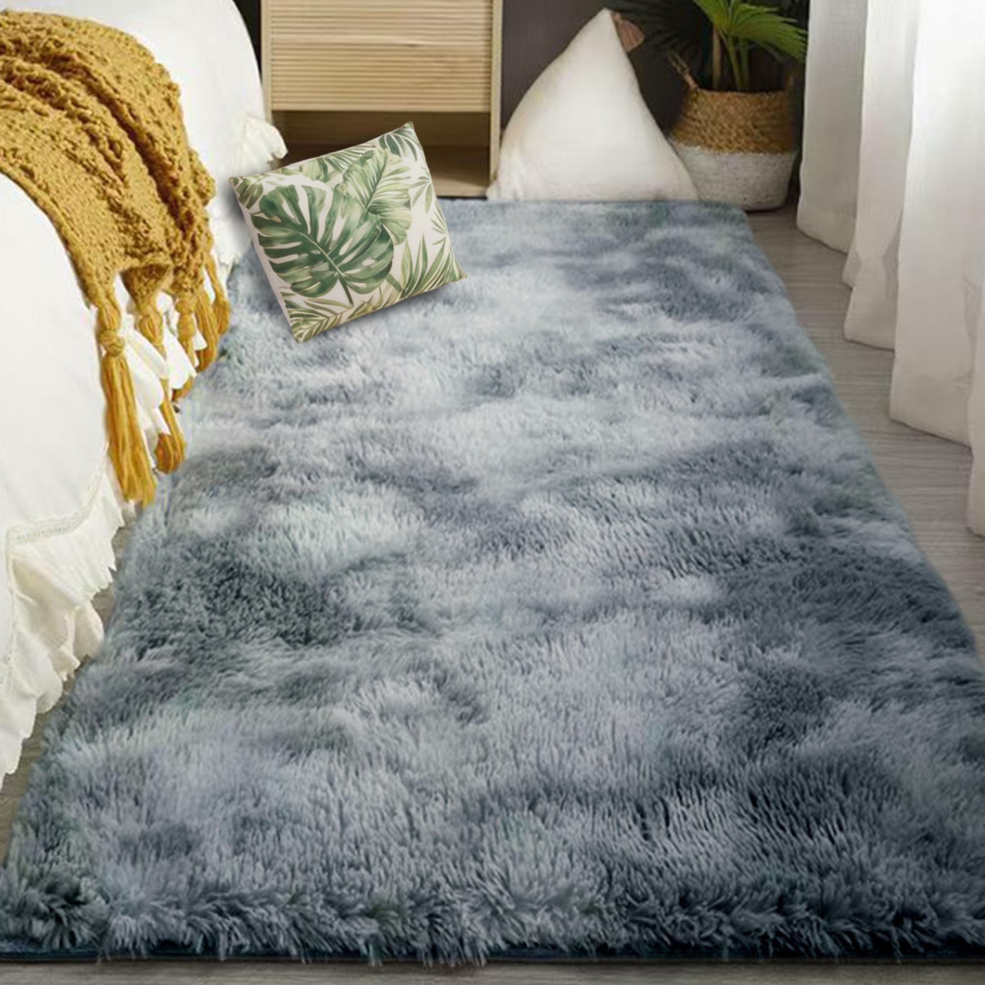 Tapis de salon shaggy 310x320 moderne pour réchauffer une grande chambre