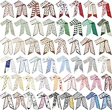 50Pcs Purse Scarf Bulk Headband for Women Hair Assorted Handbag Ribbons Head Neckerchief Charm for Decoration