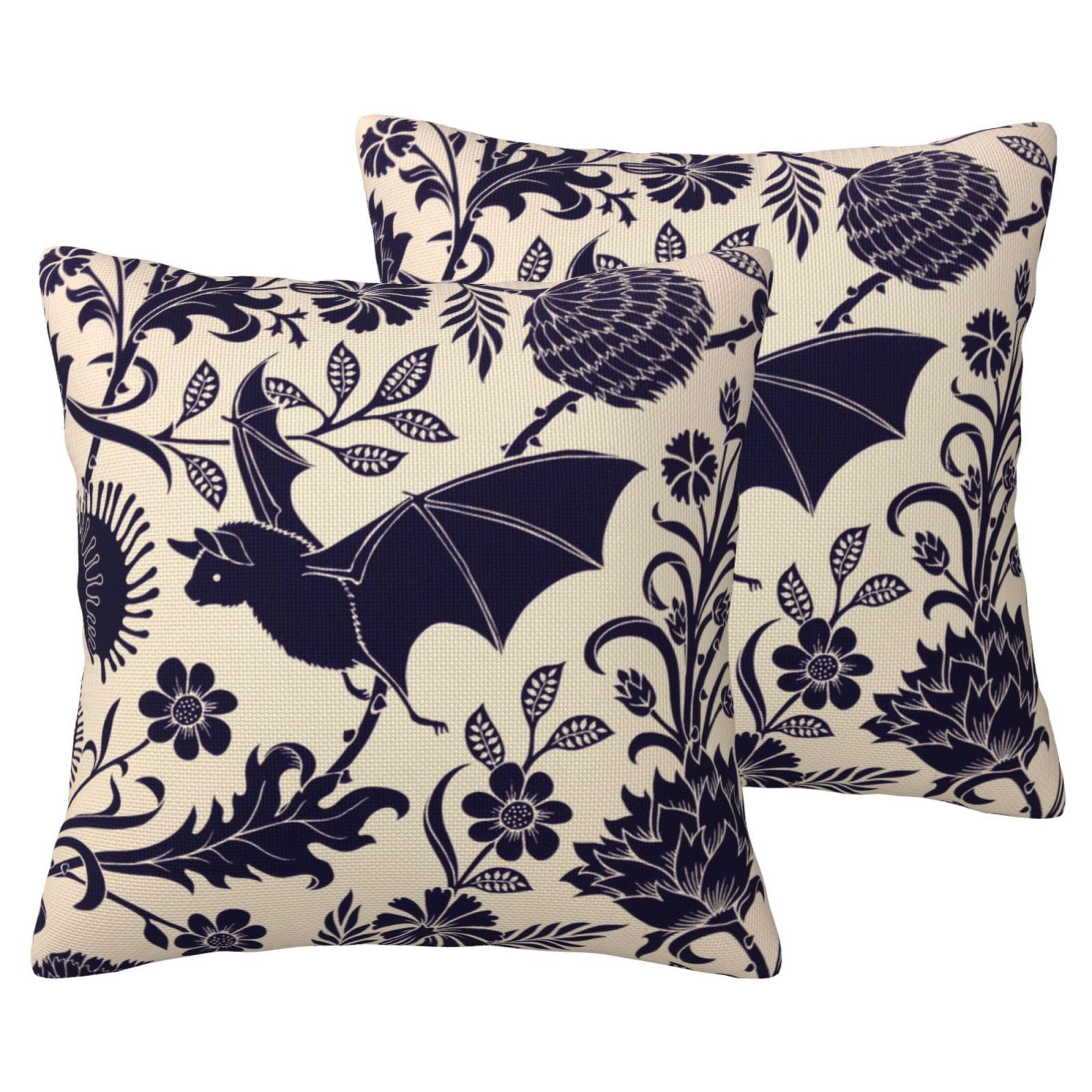 Housse de coussin en lin synthétique de qualité supérieure à motif chauve-souris