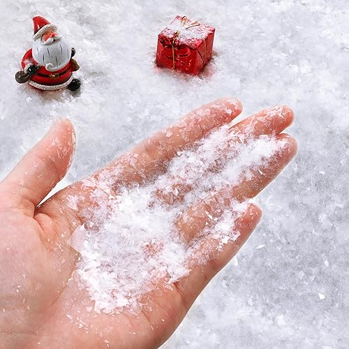 Aoriher Nieve falsa metálica con purpurina de Navidad para manualidades, papel de aluminio de confeti, copos de papel de aluminio, decoración de