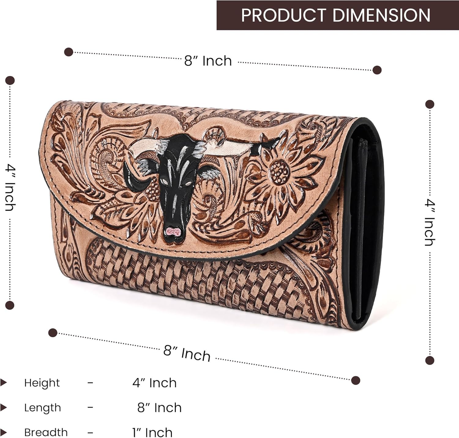 Merbaa Handmade Feather Clutch – Boho Woven Wallet with Hand-Painted Wing Design, Black Flap Purse for Women, Festival & Casual Use (Chocolate Brown) - Image 2