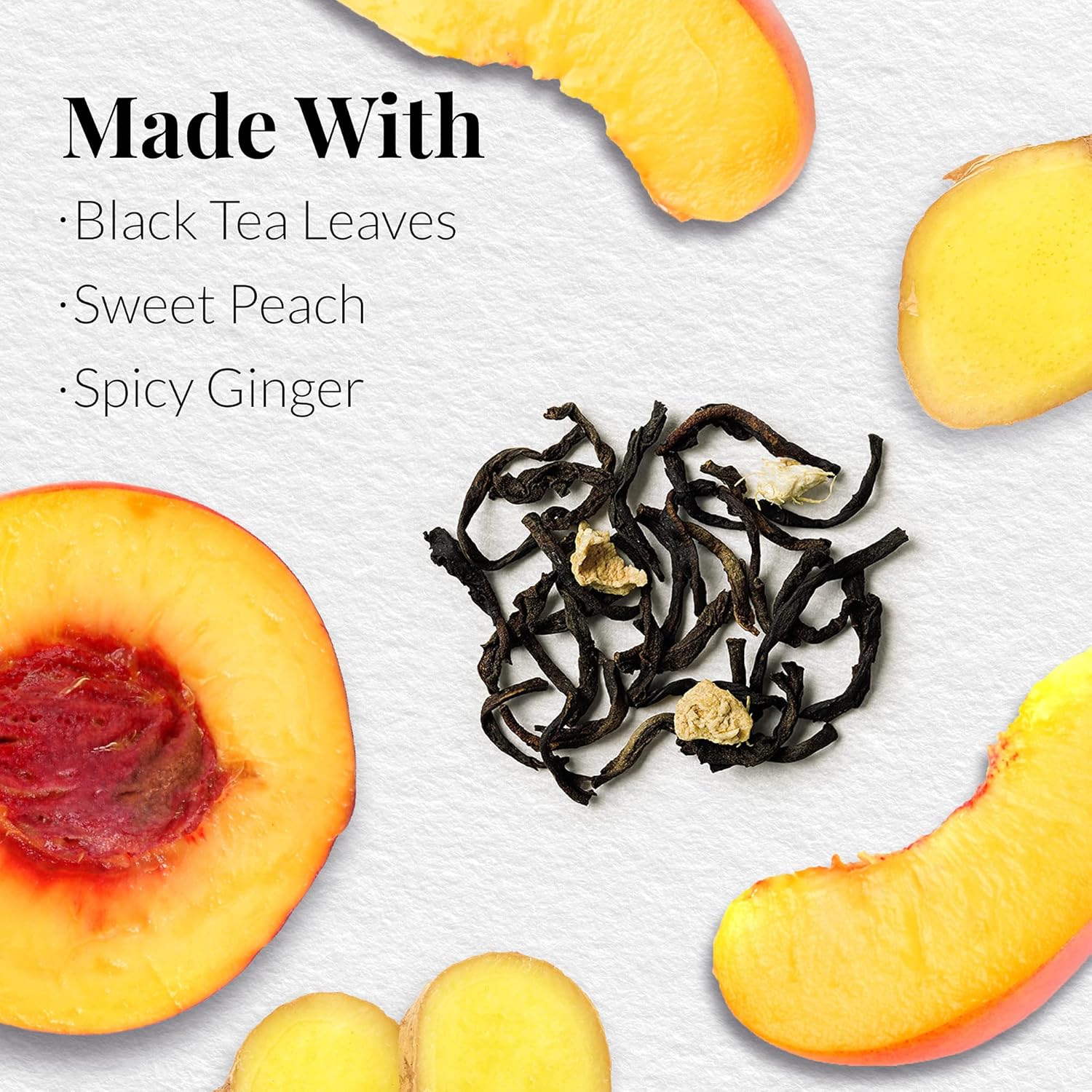 The Republic of Tea Ginger Peach Black Full-Leaf Loose Tea 3.5 oz Tin, Steeps 50 Cups | Caffeinated - Image 3