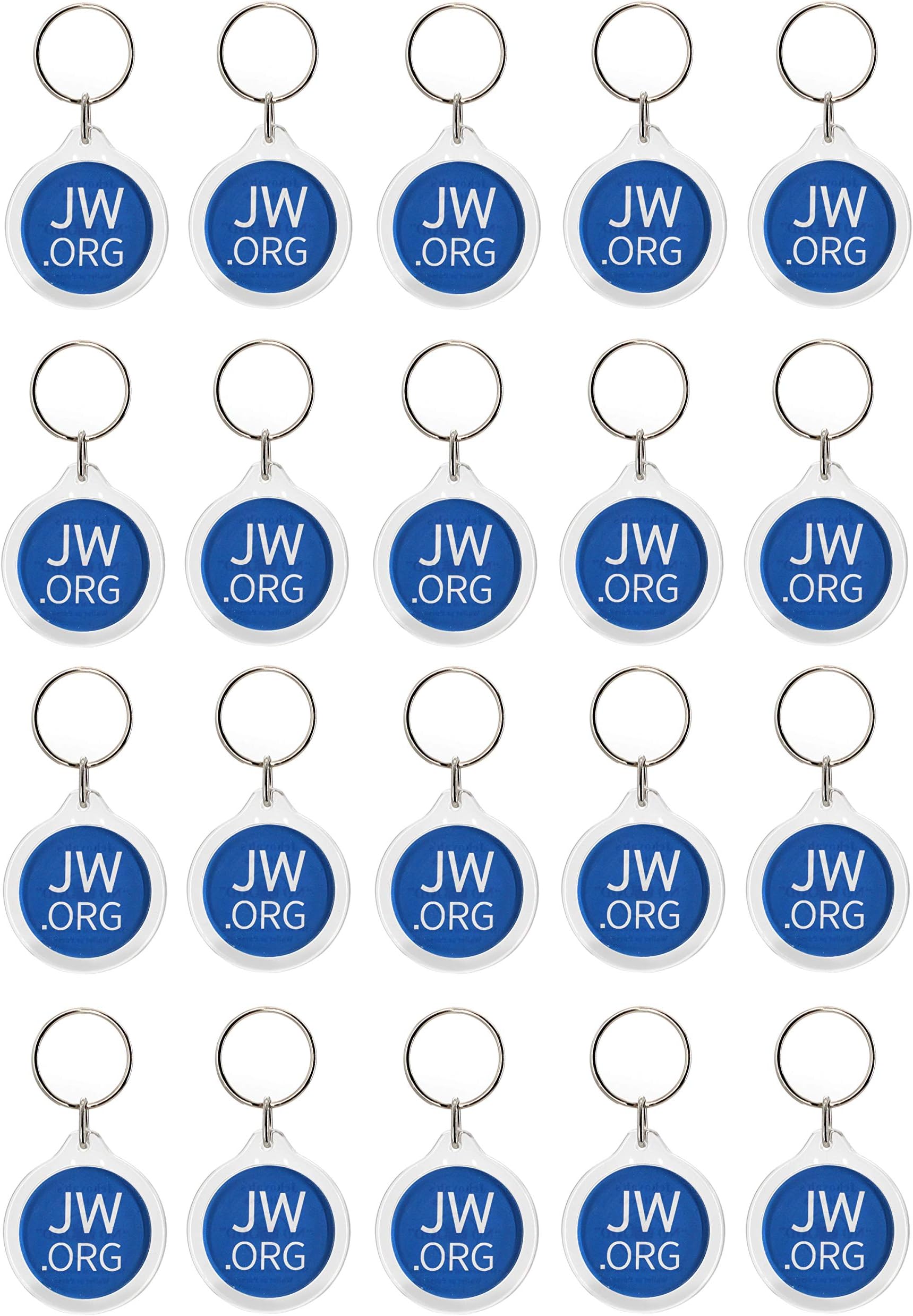 Jw.org No Blood Double Sided Key Chain for Jehovah's Witnesses-Round-20 Pack, Spread the message,Great gift for JW.ORG