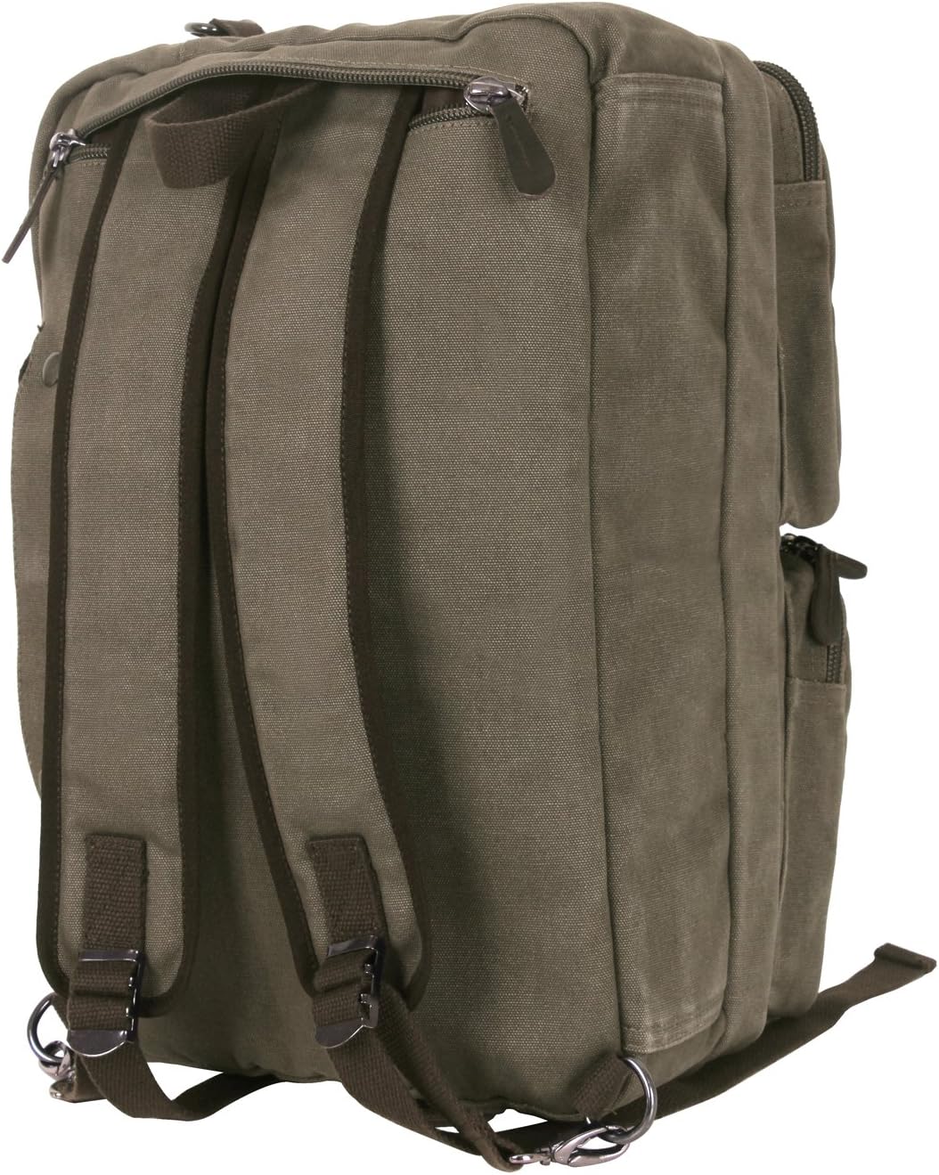 Rothco Canvas Briefcase Backpack, Olive Drab | Convertible Carry Handbag to Backpack