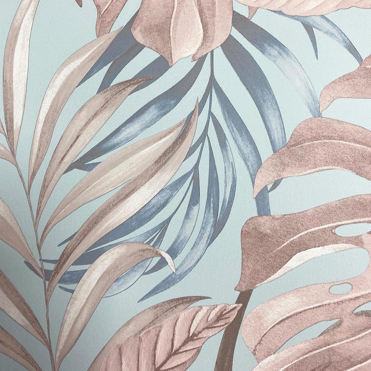 Muriva Teeva Jungle Duck Egg Wallpaper 183502 - Tropical Palm Leaf Foliage Tree