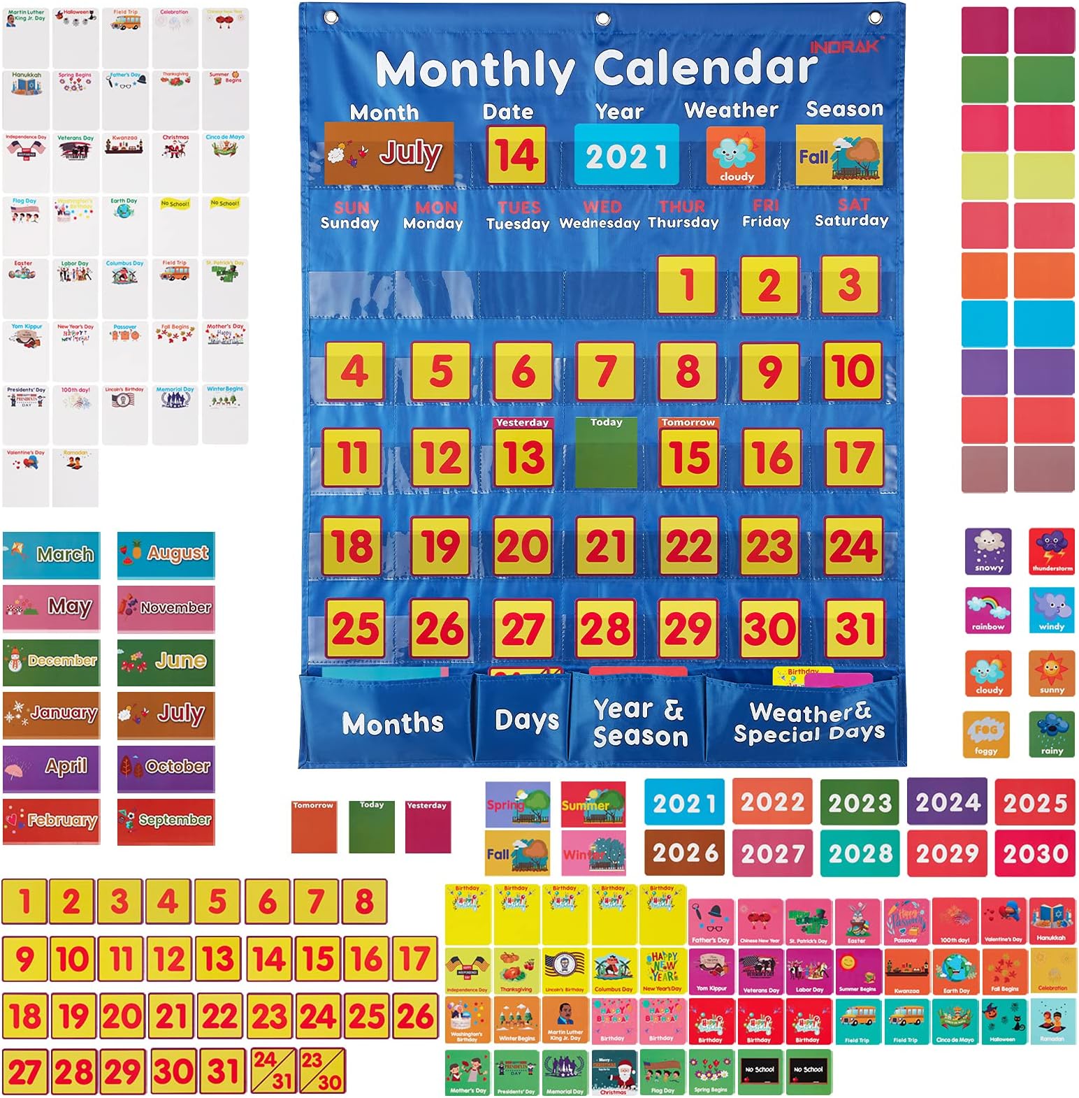 Monthly Calendar For Classroom Pocket Chart