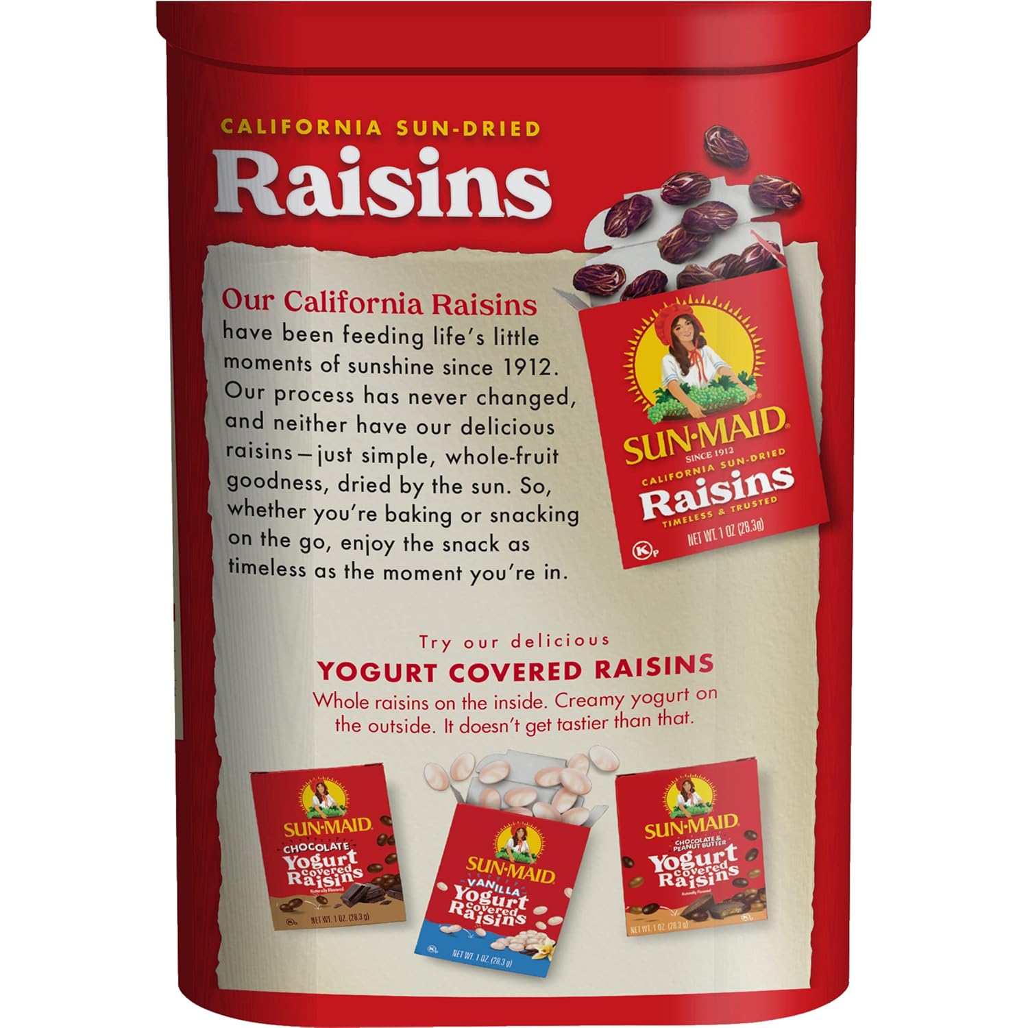 Sun-Maid Organic Raisins, Dried Fruit Snacks, Whole Fruit, Non-GMO, No Sugar added, Healthy Snacks, 18 Oz (Pack of 2)