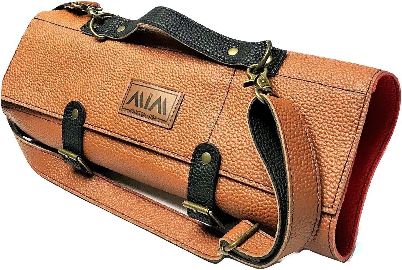 Small Chef Knife Roll | Knife Bag for Chefs | Reinforced Shoulder Strap | Brown