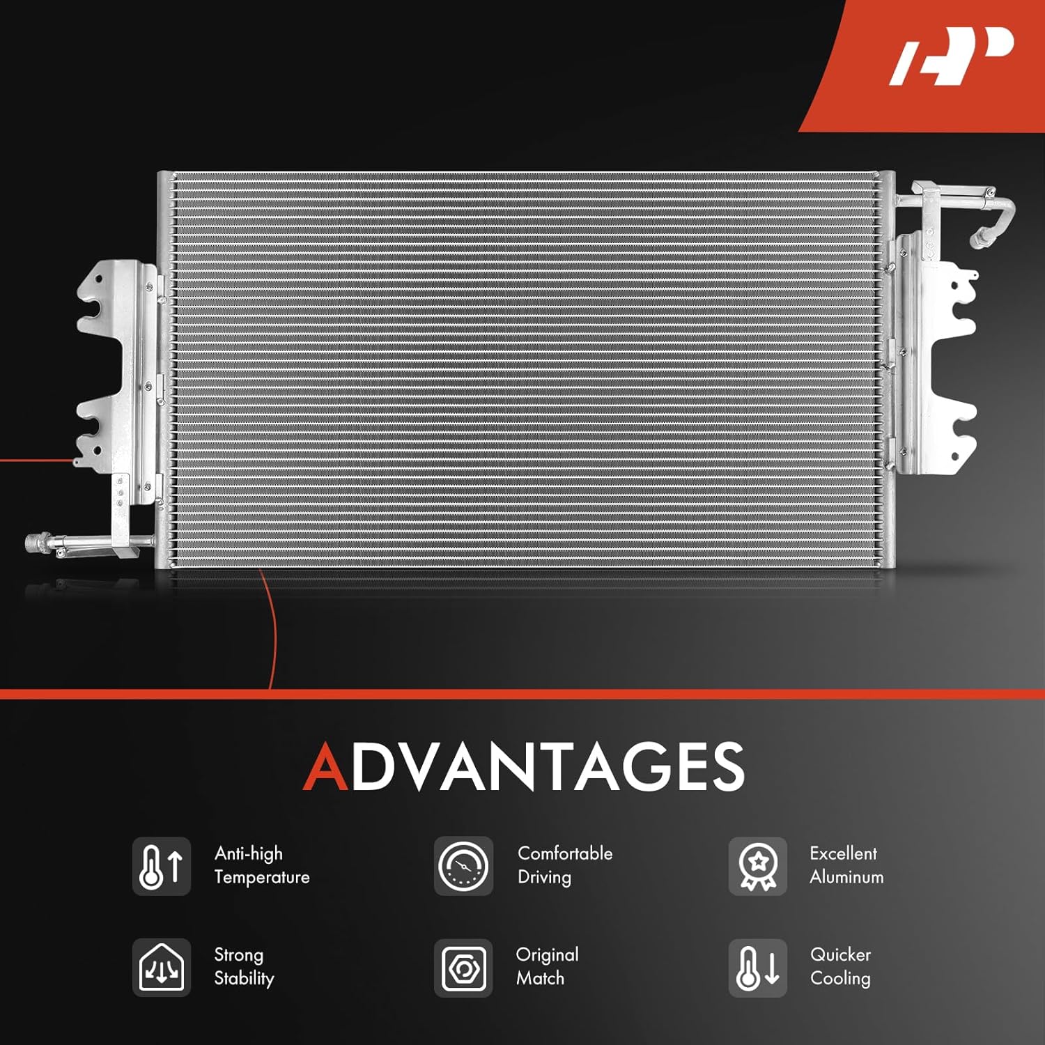 A-Premium A/C Condenser Replace# 4722, 52497546 - Compatible with Chevrolet & GMC Models - Express 1500 2500 3500 1996-2002, Savana 1500 2500 3500 G3500, G30 1996-1996