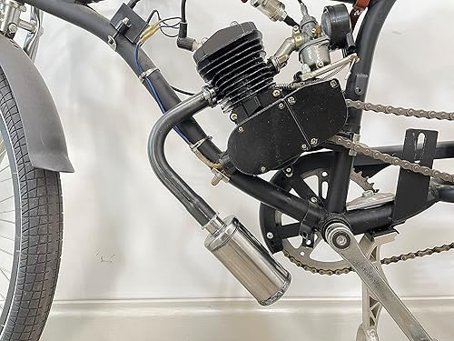 Miniatura 10 de Nueva actualización Silenciador de escape Kit de tubo y tuerca de junta para 2 tiempos 49cc 60cc 66cc 80cc motores de gas motorizado Bicicletas