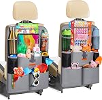 SURDOCA Backseat Organisateur de voiture,4th Gen Protecteur de siège arrière avec 11 Titulaire de la tablette de pouce, 8 Poches, Accessoires de rangement de voiture Siège arrière Organisateur pour enfants