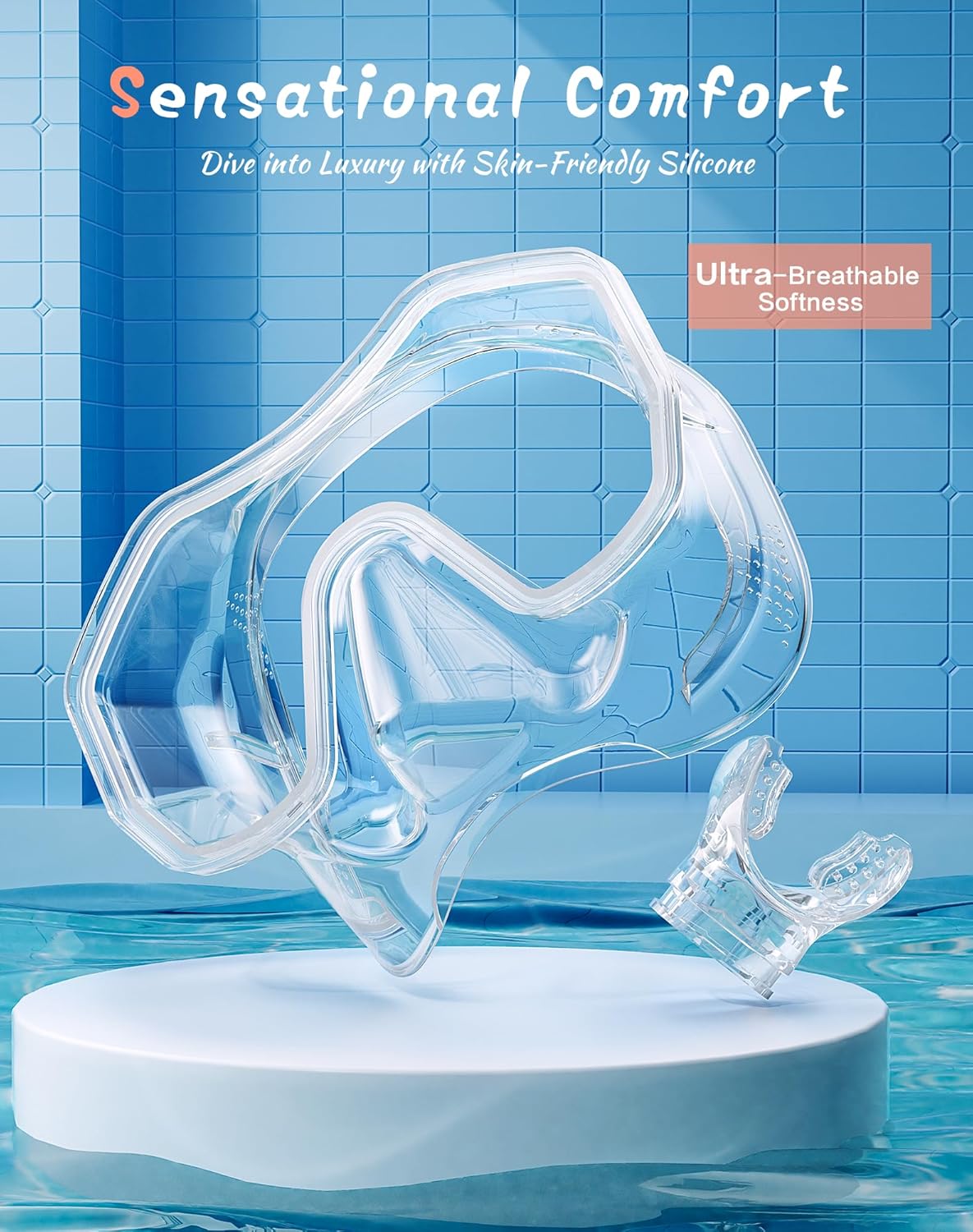 Snorkeling Gear for Adults Kids, Dry-Top Snorkel Set, 180°Panoramic Wide View Diving Mask Breathing Freely Snorkel Mask for Snorkeling Scuba Diving Swimming Travel
