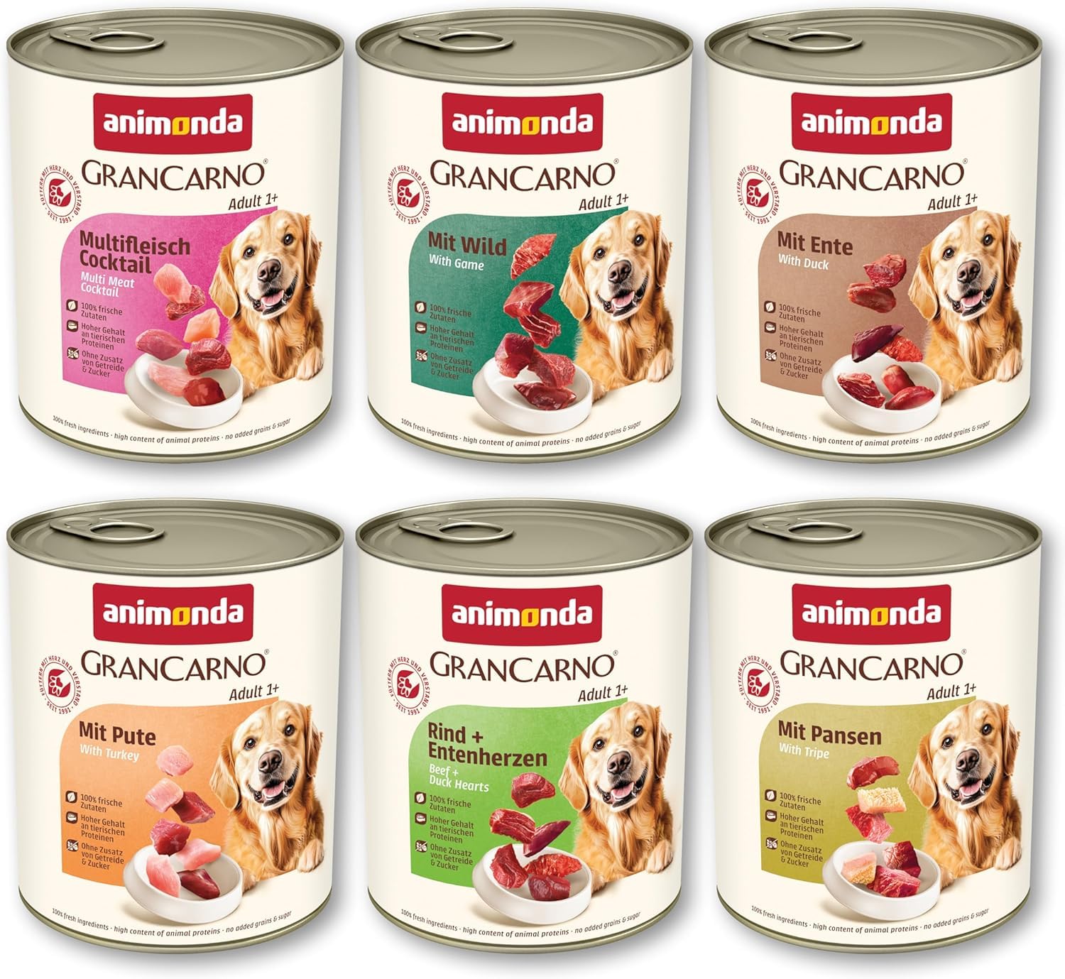 animonda Grancarno Comida húmeda para Perros, Comida húmeda para Perros, Variante Fuerte, II, 1 x 6 x 800 g, 82940