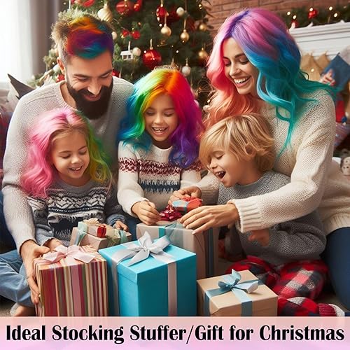 Miniatura 5 de Maydear Tiza para el cabello para niñas, tinte temporal lavable de color para el cabello, 6 unidades, peine de tiza no tóxico para niñas de 8, 9,