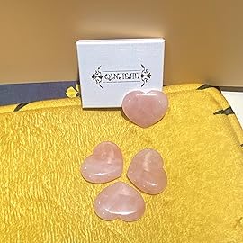 1.8 Rose Quartz Heart Stone Healing Crystals Love Stones Decor Pocket Meditation Palm Worry Gemstone Reiki Energy Balancing Mother\'s Day Gift