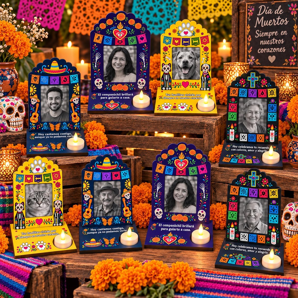 Dia de los Muertos Decorations Picture Frames Altar Day of the Dead Ofrenda image 2