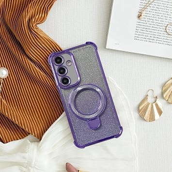 Glitter Case for Huawei Pura 80 Ultra, Stylish Plated Frame, TPU Phone Case with Ring Holder, Girls, Women's, Shockproof, Transparent, Sparkly, Stylish, Smartphone Case, Black