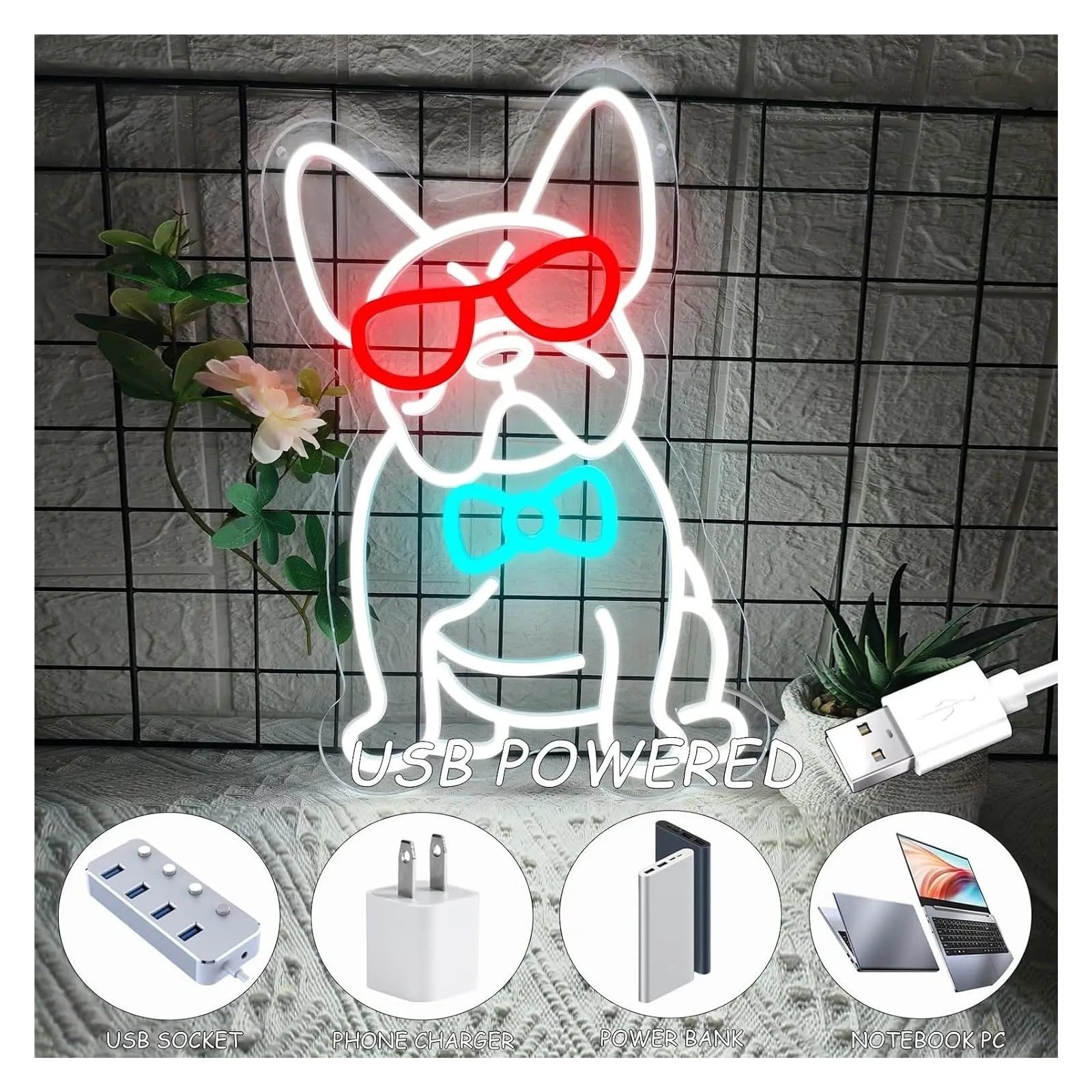 Insegna al Neon Insegna Al Neon A LED Bulldog Francese