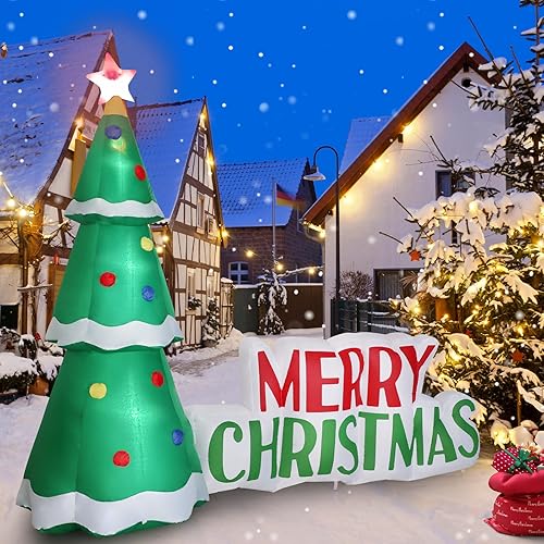 Miniatura 2 de Decoraciones inflables de Navidad de 8 pies para exteriores, árbol de Navidad, decoración inflable de patio con luces LED para interiores y