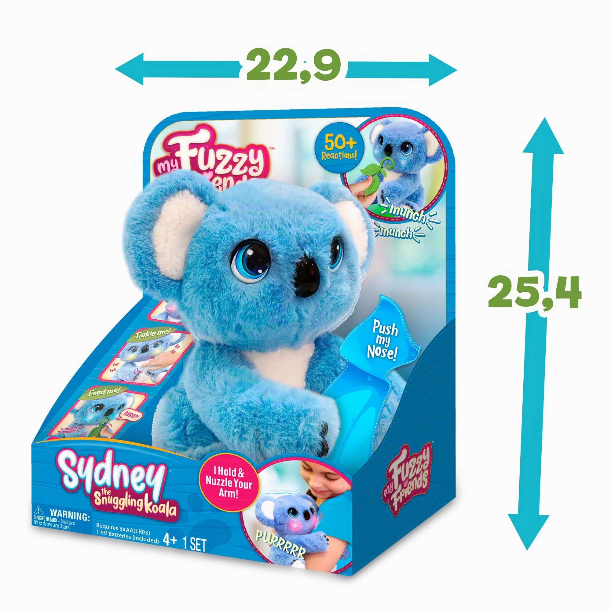 Famosa - My Fuzzy Friends, peluche di Koala interattivo con oltre 50 reazioni, include biberon e misura 26 cm di altezza, Multicolore (700016893)