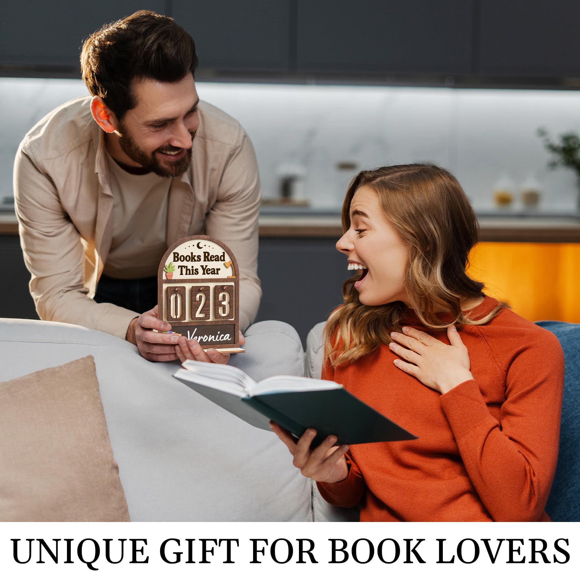 Books Read This Year Counter Valentines Day Gifts For Women Readers, Personalized Book Counter Tracker Bookshelf Decor, Bookish Gifts Accessories For Book Lovers, Bookworm, Bookclub Stocking Stuffers