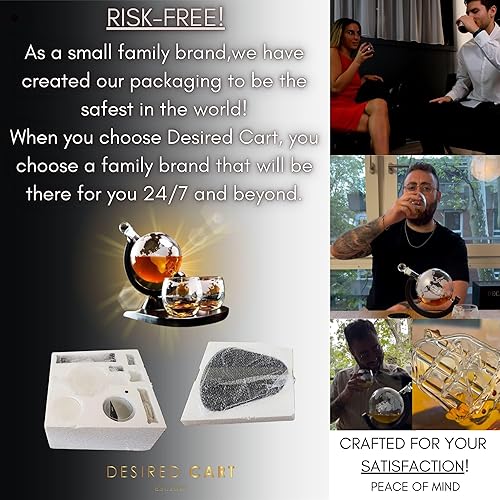 Miniatura 2 de Globo decantador de whisky  Vasos de whisky regalos para hombres, papá, marido, Mancave  para licor, bourbon, escocés, vodka  28.7 fl oz  Navidad